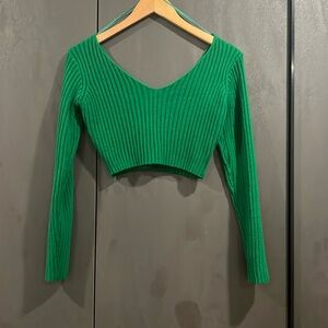 Cropped green sweater